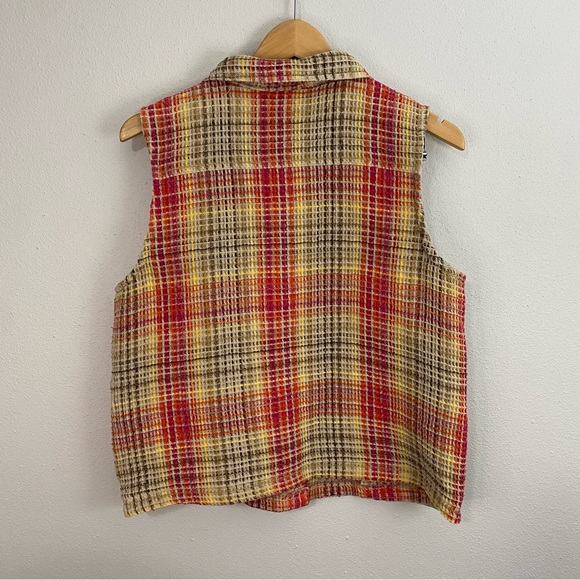 Christopher‎ and Banks Plaid Button Up Vest Colorful Women’s Size L - Picture 6 of 8